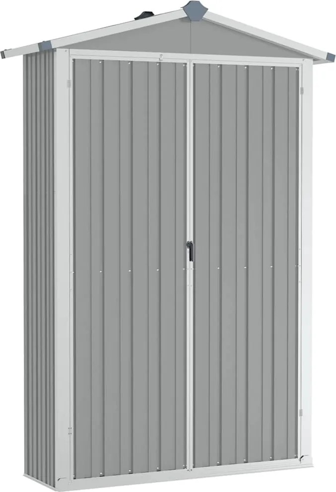 vidaXL Șopron de grădină, gri, 116x45x175 cm, oțel galvanizat