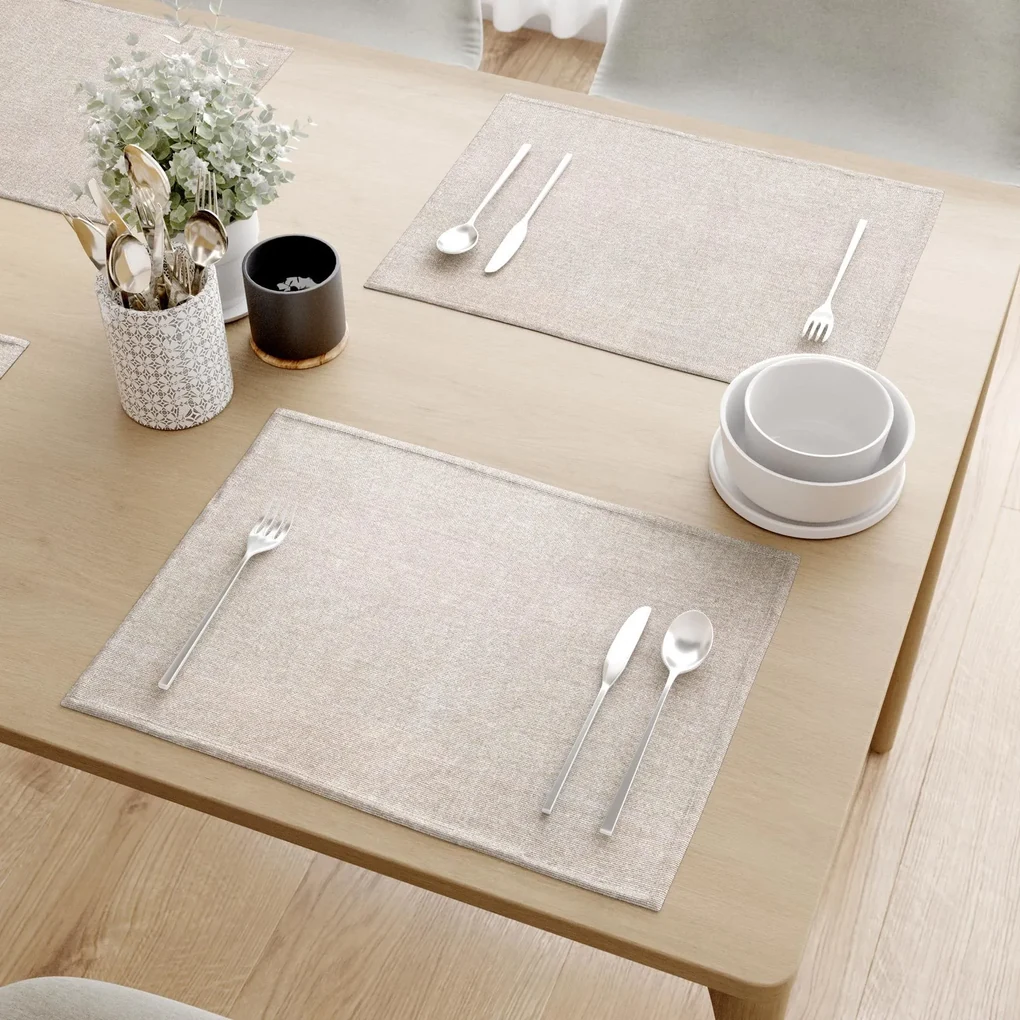 Goldea suporturi farfurii decorative loneta - bej natural - 2 buc 30 x 40 cm
