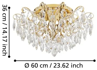 Lustră aplicată FENOULLET 6xE14/25W/230V aurie Eglo 39602