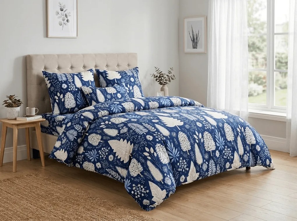 Lenjerie de pat din microfibra INDIGO BLOOM albastru Dimensiune lenjerie de pat: 2 buc 70 x 90 cm | 200 x 220 cm