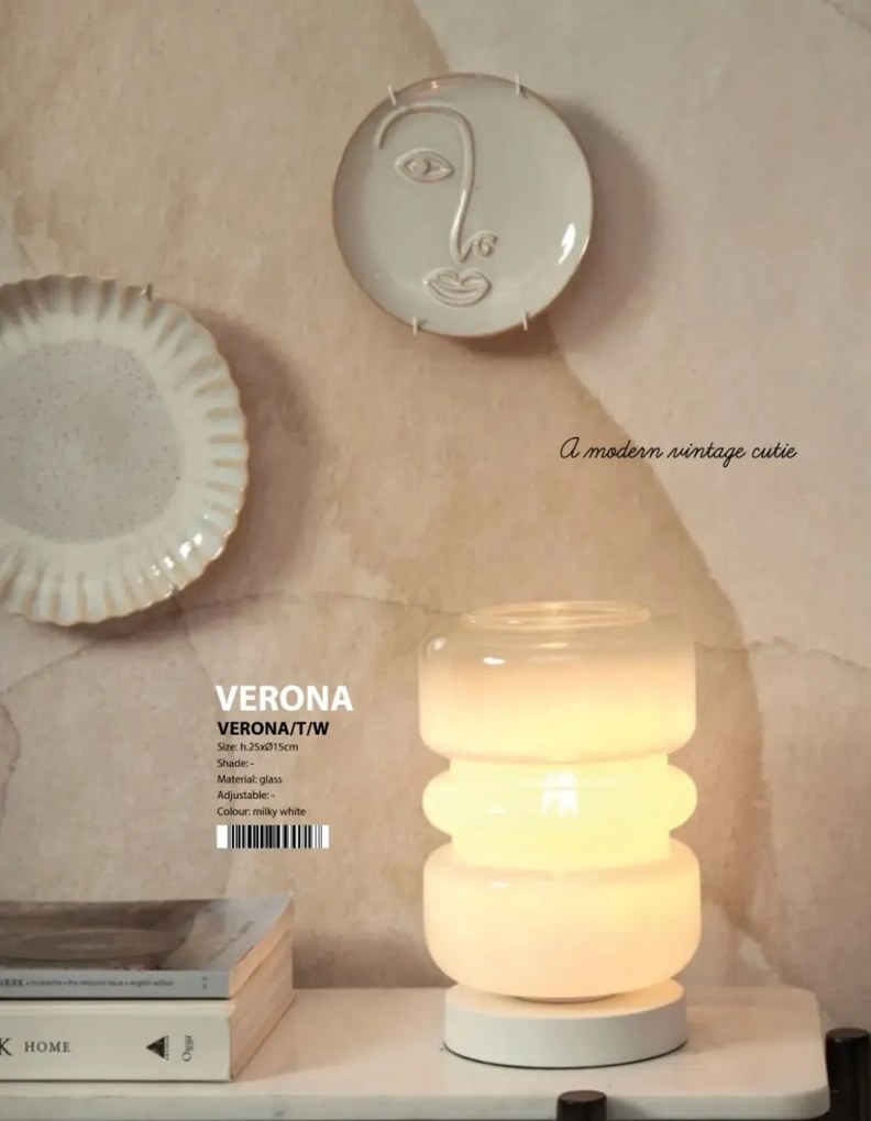 Veioza/Lampa de masa design decorativ Verona gradient/alb