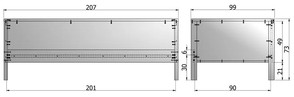 Pat alb 90x200 cm Nikki – WOOOD