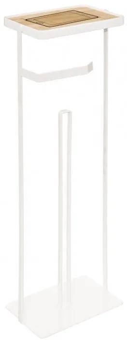 Suport hartie igienica Handy, metal, alb, 18 x 12 x 59 cm