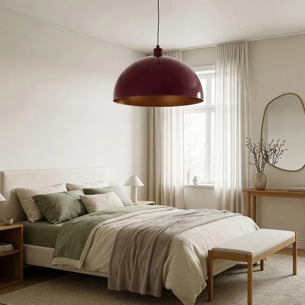 Brilagi - Lustru LED suspendat pe cablu METALO 1xE27/40W/230V Ø 60 cm vișiniu/cupru