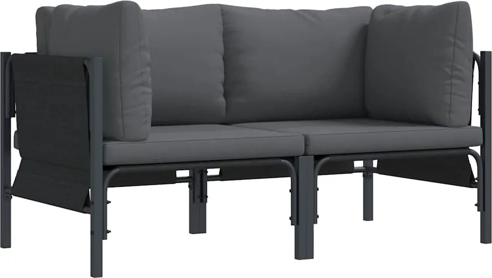 vidaXL Mobilier pentru Exterior 2 pcs Antracit 80 x 80 x 71 cm Oțel