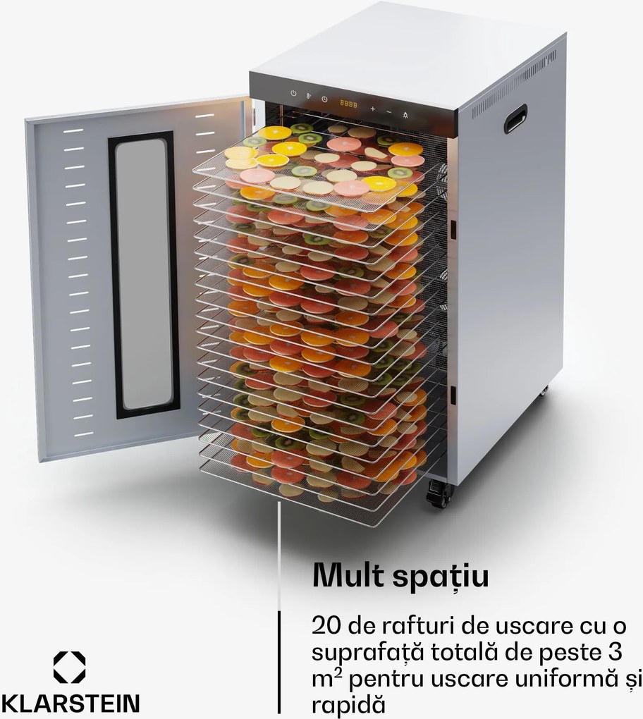 Klarstein Uscător MasterJerky 300, 2 000 W, 30 - 90 °C, cronometru de 24 de ore, oțel inoxidabil