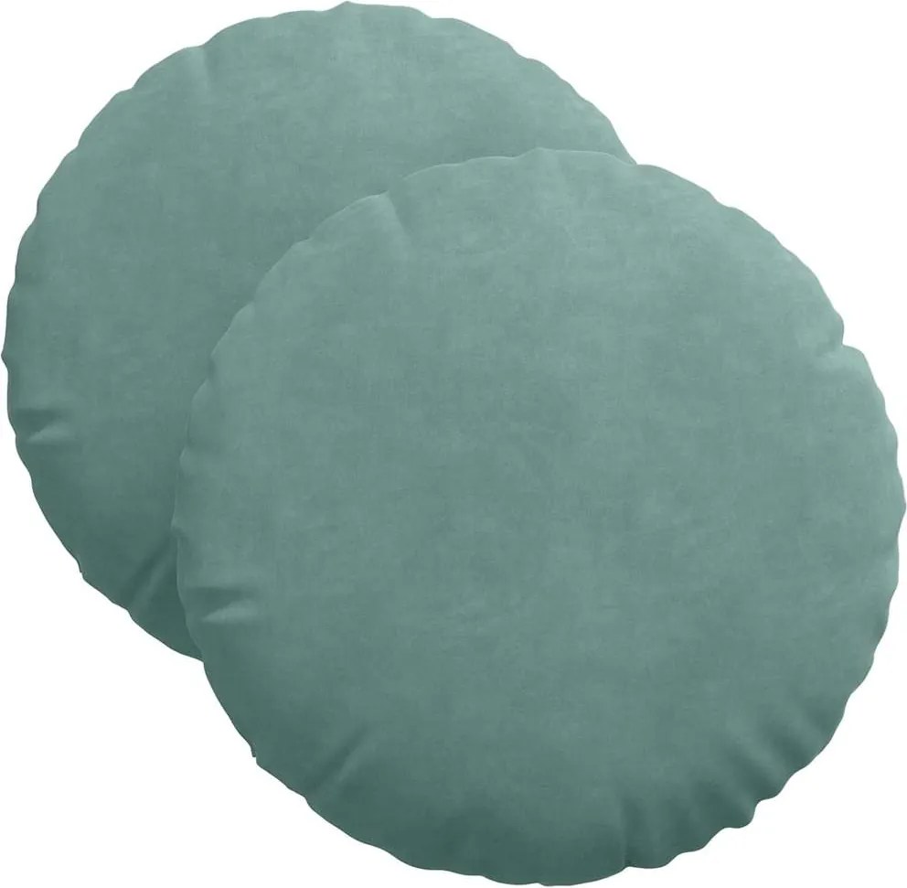 vidaXL Perne de Șezut 2 pcs Verde Mării Ø 40 x 13 cm Catifea