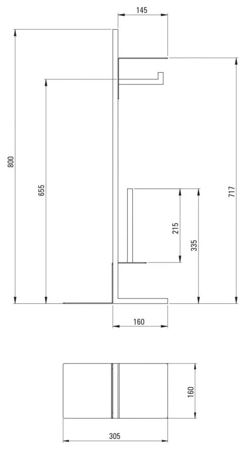 Suport hartie igienica negru freestanding Deante, Mokko