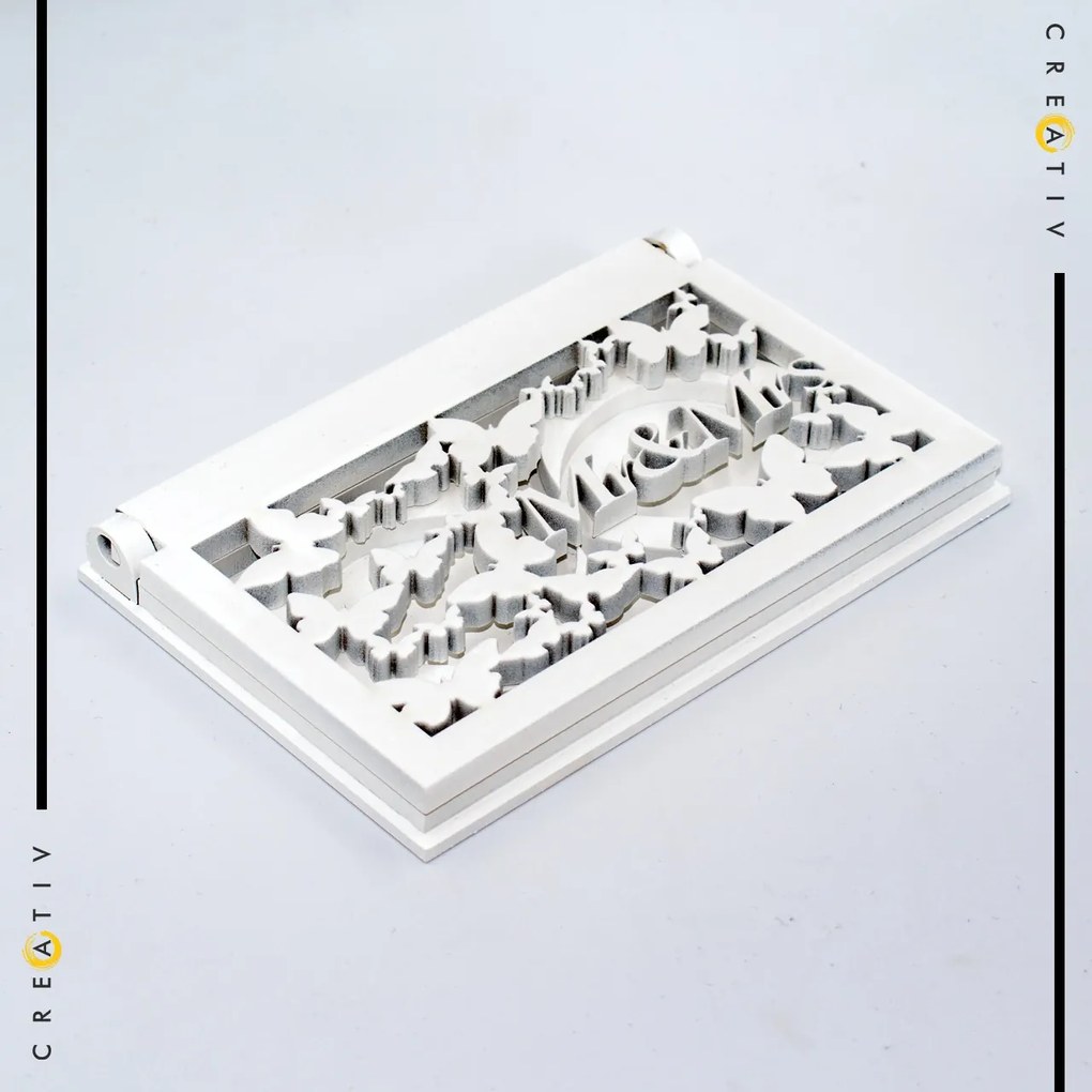 Cutie pentru verighete dreptunghiulara gravata Mr &amp; Mrs
