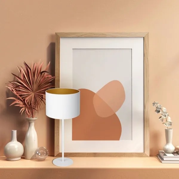 Lampă de masă ARDEN 1xE27/60W/230V d. 25 cm albă/aurie