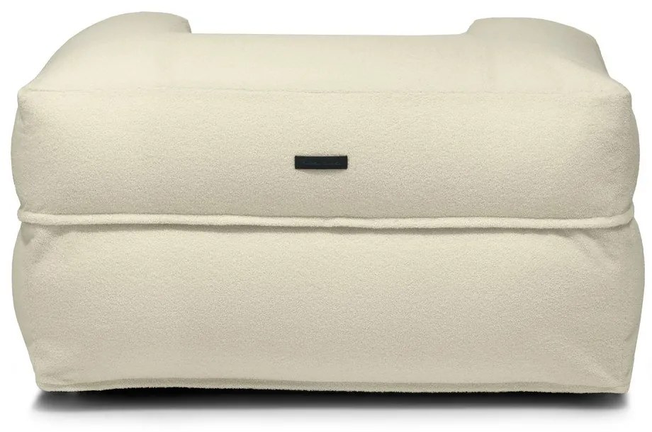 Fotoliu bean bag gri deschis cu tapițerie din țesătură bouclé MooG – SLOWDOWN