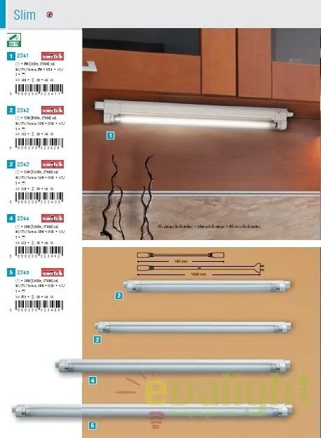 Aplica de perete, mobila bucatarie, cu intrerupator, L-40cm, Slim 2341 RX