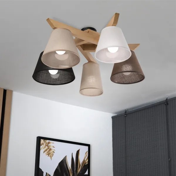 Lustră aplicată Brilagi ANTHONY 5xE14/40W/230V stejar