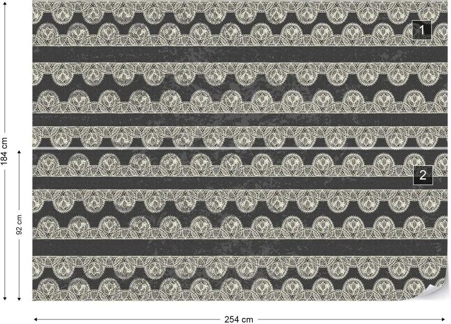 GLIX Fototapet - Vintage Lace Pattern Vliesová tapeta  - 254x184 cm