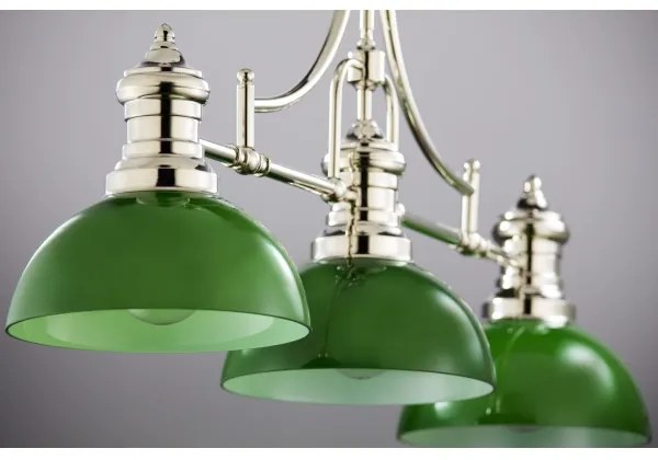 Jupiter 2072 - Lustră pe tijă PLATINO 3xE27/15W/230V verde/crom lucios