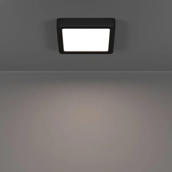 Eglo 901328 - Plafonieră LED FUEVA pentru baie, 7W, 230V, 15x15 cm, IP44, neagră