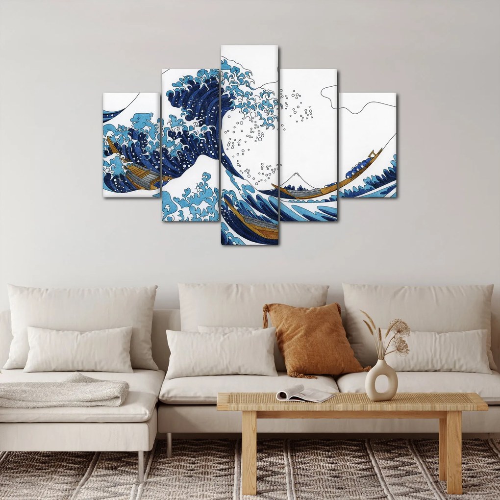 Tablou - Desen japonez, valuri (150x105 cm)