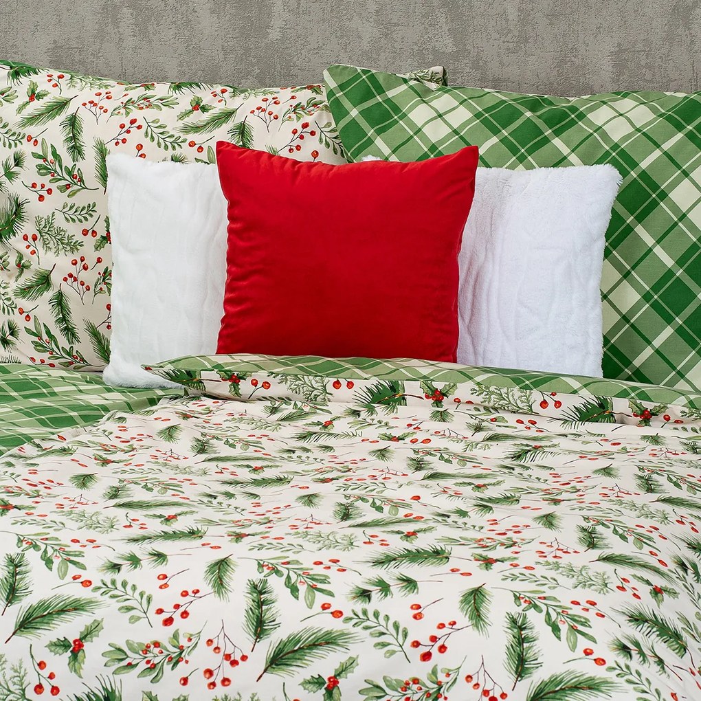 Lenjerie de pat din bumbac 4Home Scotch verde, 140 x 200 cm, 70 x 90 cm