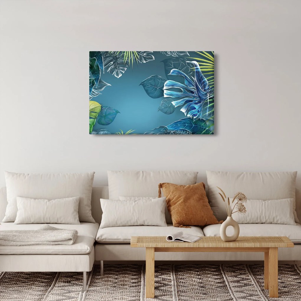 Tablou - Frunzele plantelor tropicale (90x60 cm)