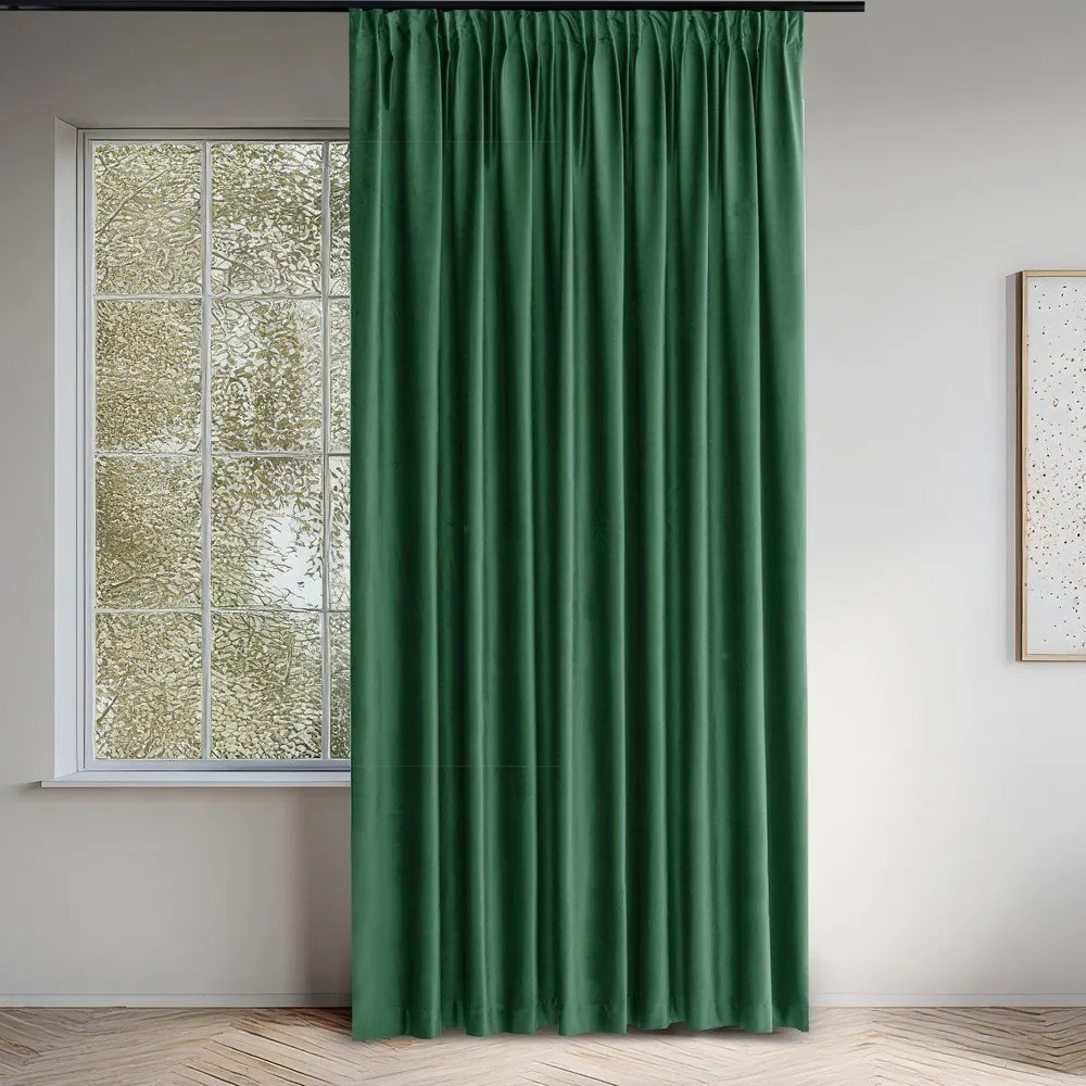 Draperie verde dimout (semi-opacă) din catifea 530x175 cm Velto – Filumi