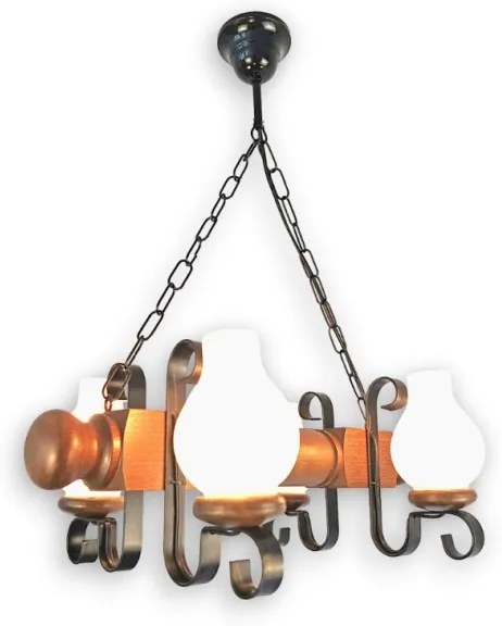 Lustră pe lanț Brilagi RUSTIC 4xE14/40W/230V fag/nuc