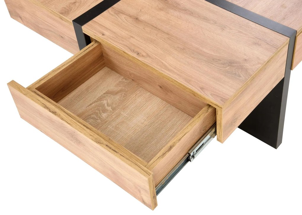 Masă de cafea Shanell 80 (stejar craft + negru). 1092459