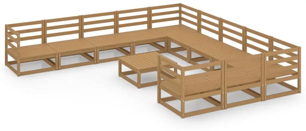 3076022 vidaXL Set mobilier de grădină, 12 piese, lemn masiv de pin
