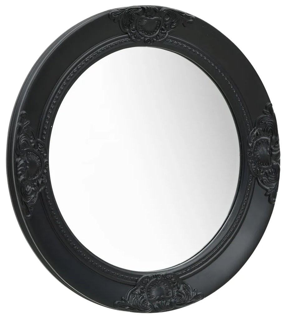 vidaXL Oglindă de perete în stil baroc, negru, 50 cm
