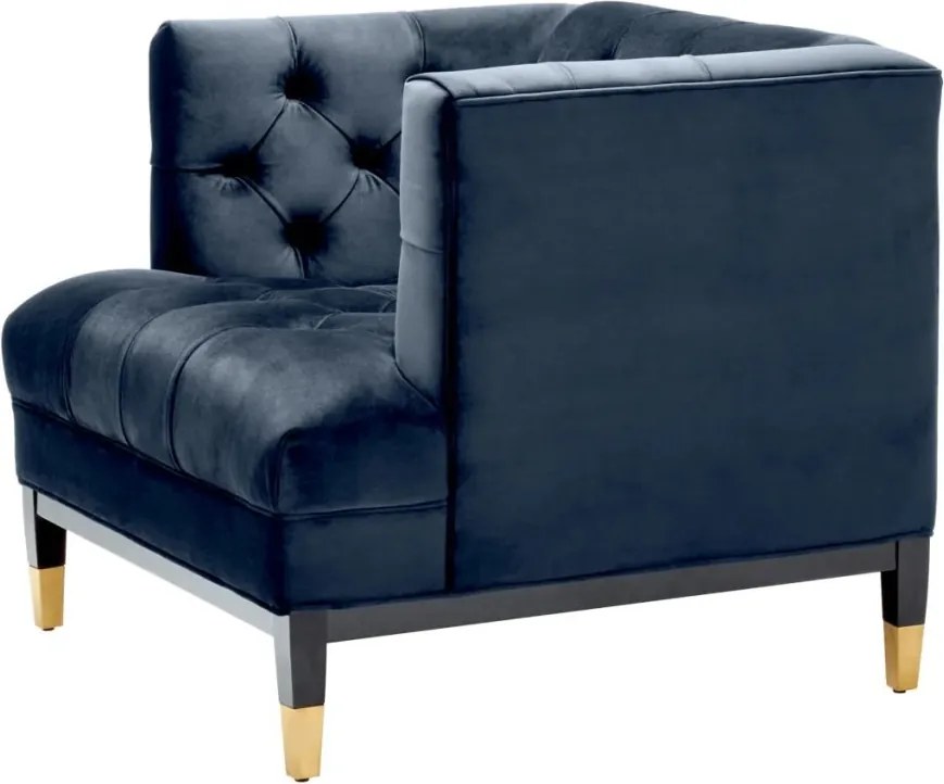 Fotoliu elegant design LUX Castelle, catifea albastra