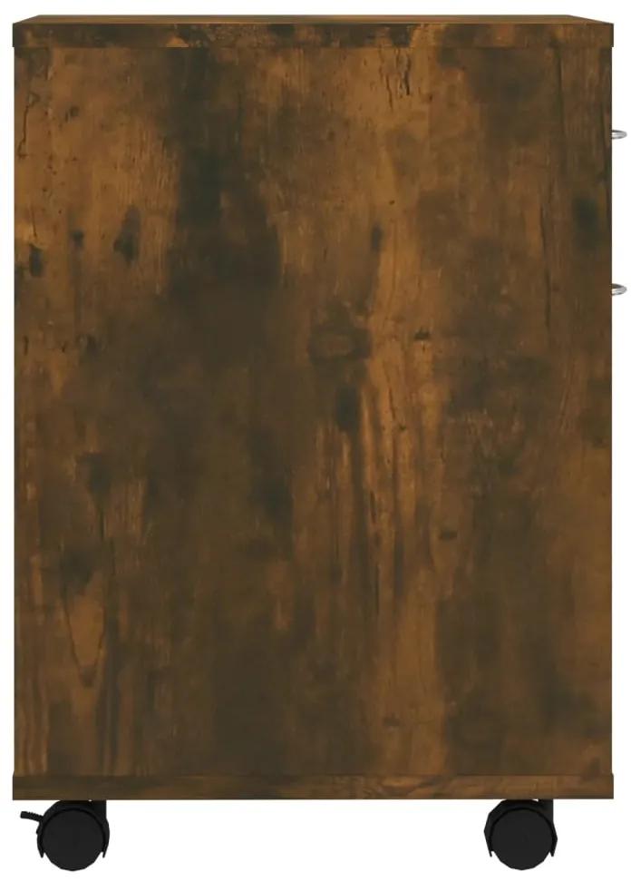 Dulap cu roti, stejar fumuriu, 45x38x54 cm, lemn prelucrat Stejar afumat, 1, Stejar afumat