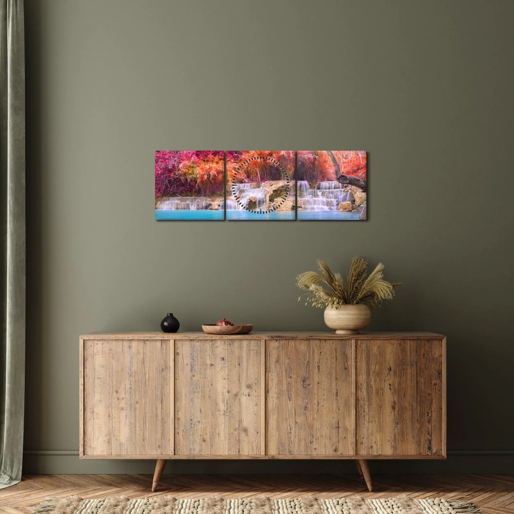 Tablou lagyna turcuaz, Laos, Tat Kuang Si (cu ceas) (90x30 cm)