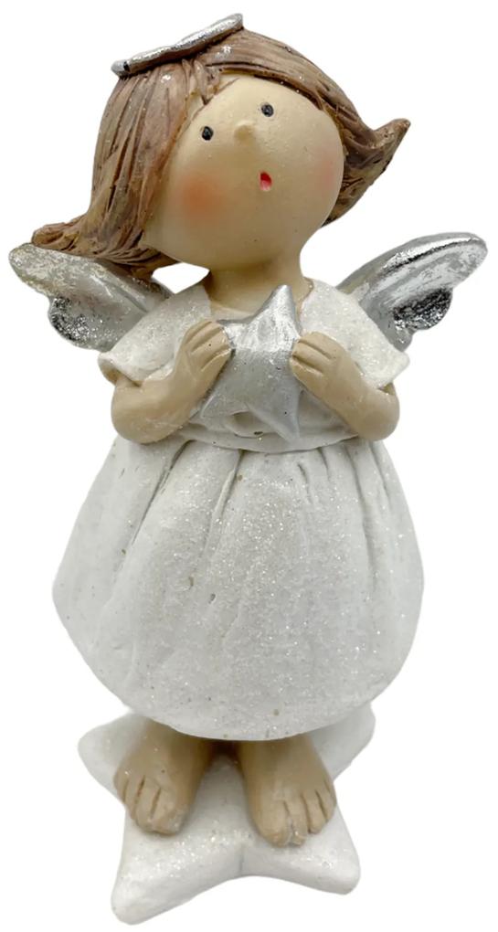 Figurina Inger ANNE, Alb  Argintiu, 16cm