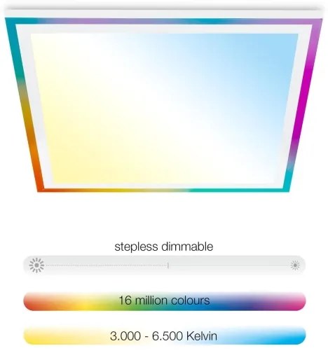 Plafonieră LED RGBW dimabilă Telefunken 321206TF LED/18W/230V 3000-6500K + telecomandă