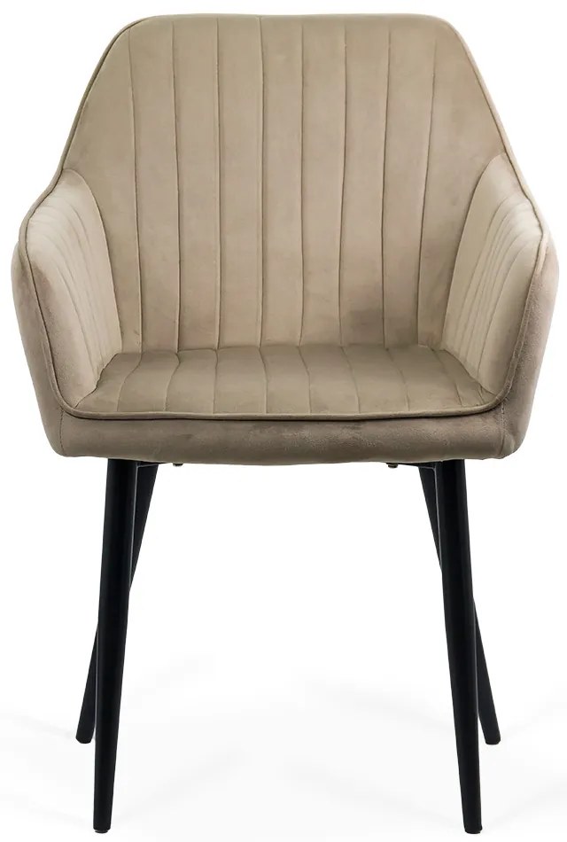 Fotoliu pentru cafenea din catifea cu picioare metalice BUC 259 bej