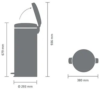 Coș de gunoi cu pedală Brabantia NewIcon 30L, negru mat 649059