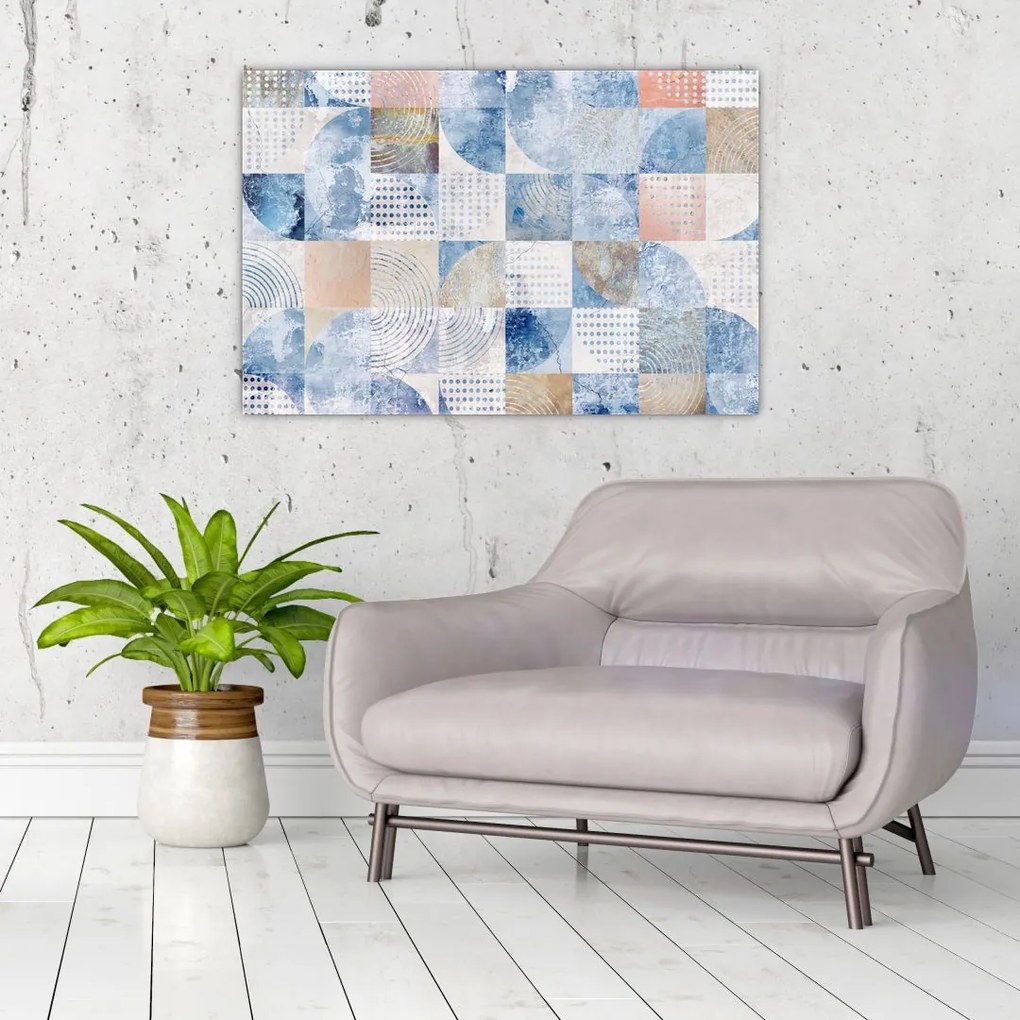 Tablou - figuri geometrice pe perete (90x60 cm)