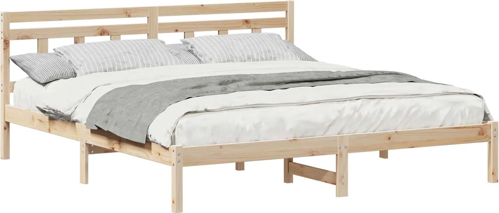 vidaXL Cadru de pat Maro 200 x 200 cm Lemn de pin masiv