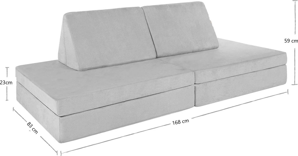 Canapea modulara copii X-jump - Gri