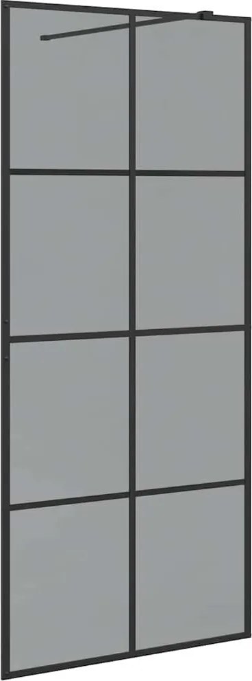 vidaXL Zid de duș walk-in Negru 90 x 195 cm sticlă securizată