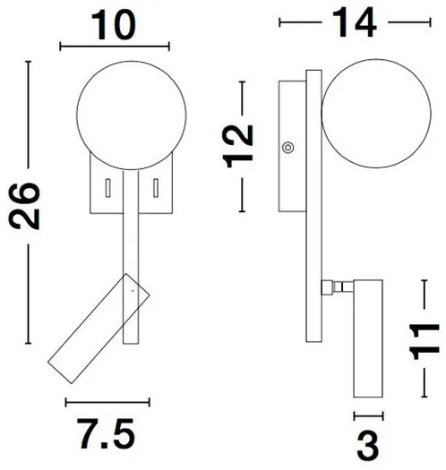 Aplica de perete cu reader LED JOLINE NVL-9919530