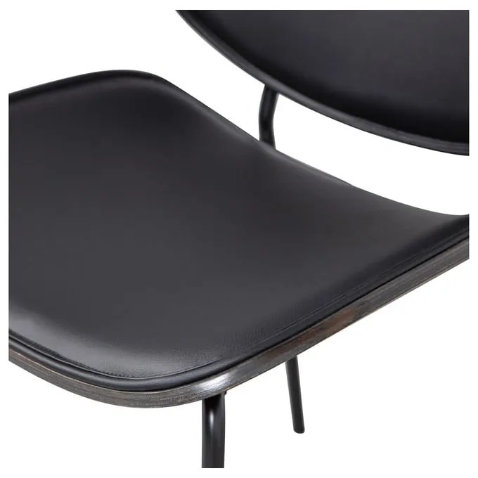 Scaune de dining negre 2 buc. din imitație de piele Close In – WOOOD