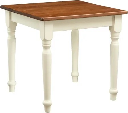 Masa fixa, L80 80 H78 cm, culoare nuc alb antic, Lemn Masiv