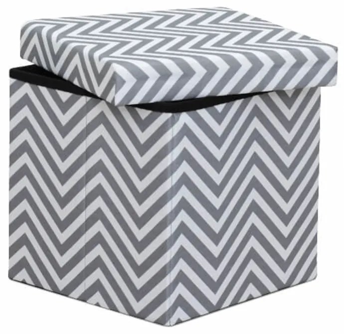 Taburet, material textil gri/alb, GAZMEND