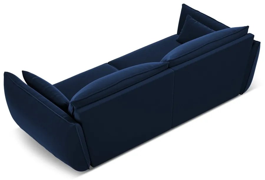 Canapea albastru-închis cu tapițerie din catifea 208 cm Vanda – Mazzini Sofas