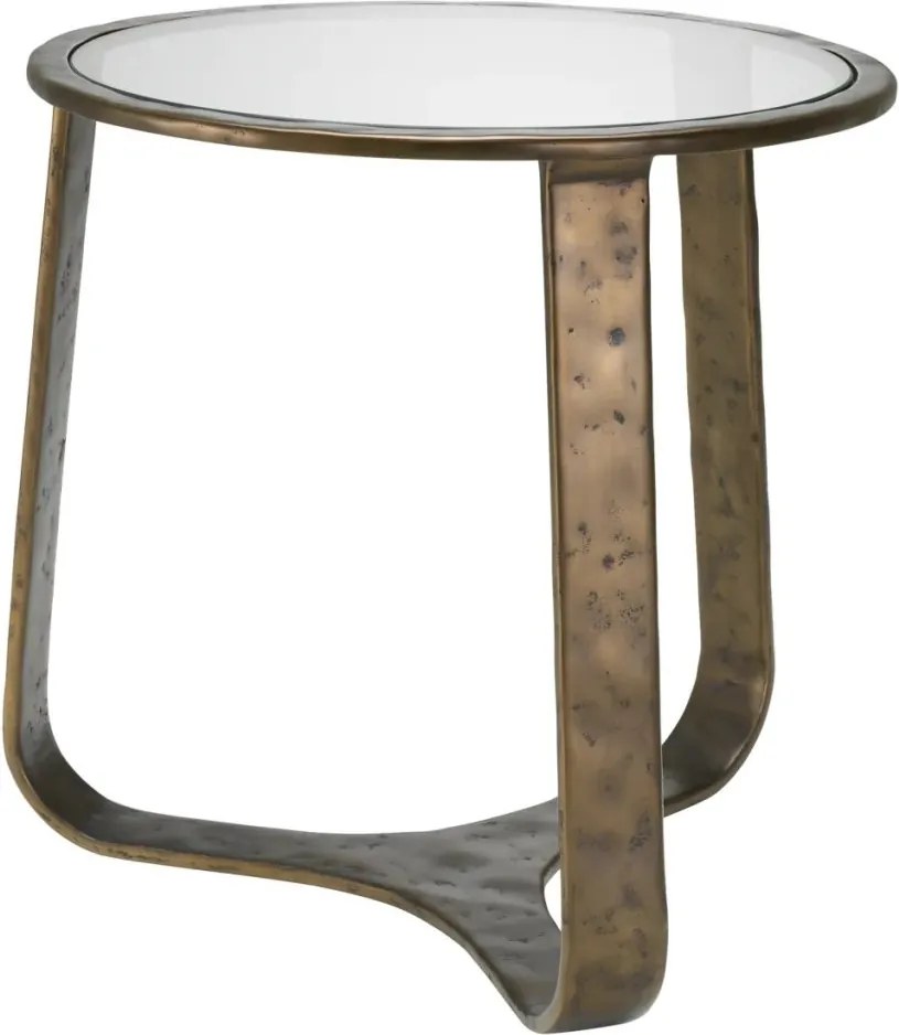 Masuta auxiliara LUX din Aluminiu, Sticla, Cambronne 50cm