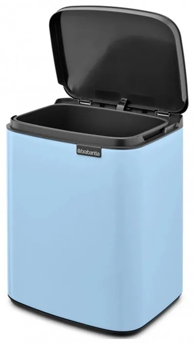 Cos de gunoi Brabantia Bo Small 1006631, 7 L, Deschidere lina si silențioasa, Baza antiderapanta, Albastru deschis