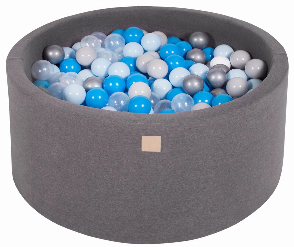 Meowbaby – Piscina rotunda 90×40 cm cu 300 mingi pentru copii – Dark Grey