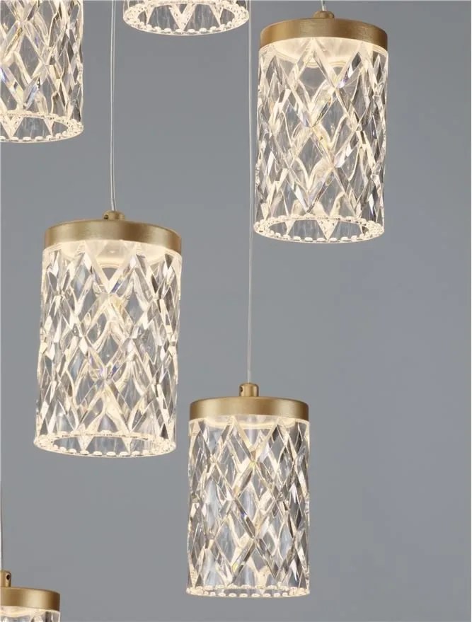 Lustra aurie cu 9 pendule LED PHOS