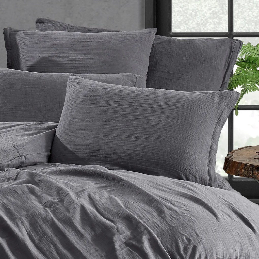 Lenjerie de pat din muselină 4Home Steel, 220 x 200 cm, 2 buc. 70 x 90 cm