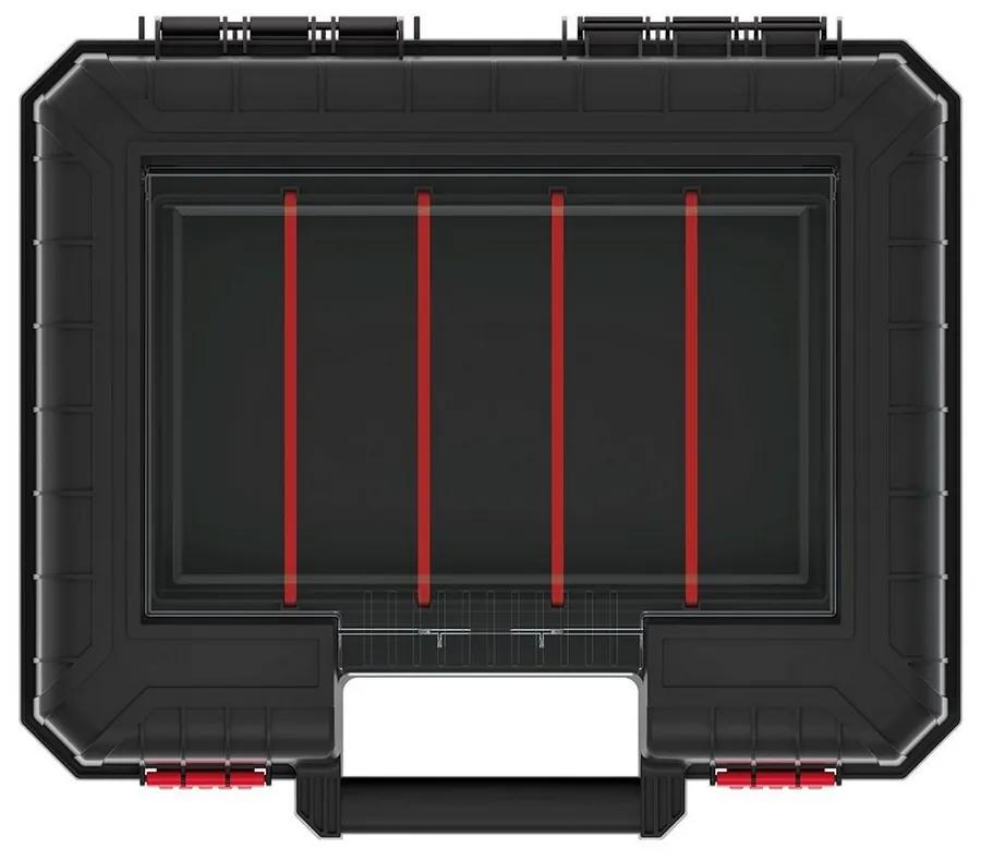 Cutie pentru scule 38,4 x 33,5 x 14,4 cm, cu compartimente despărțitoare, neagră